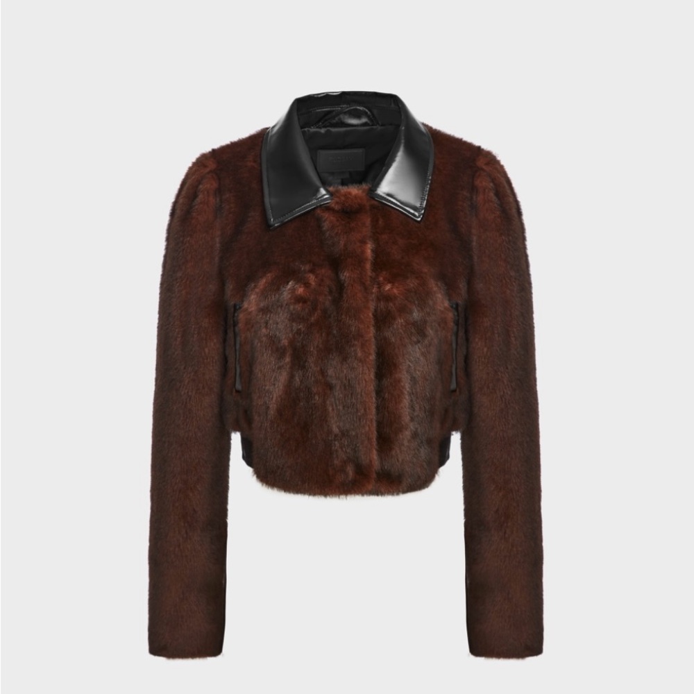 Women's Brown Faux Fur Jacket